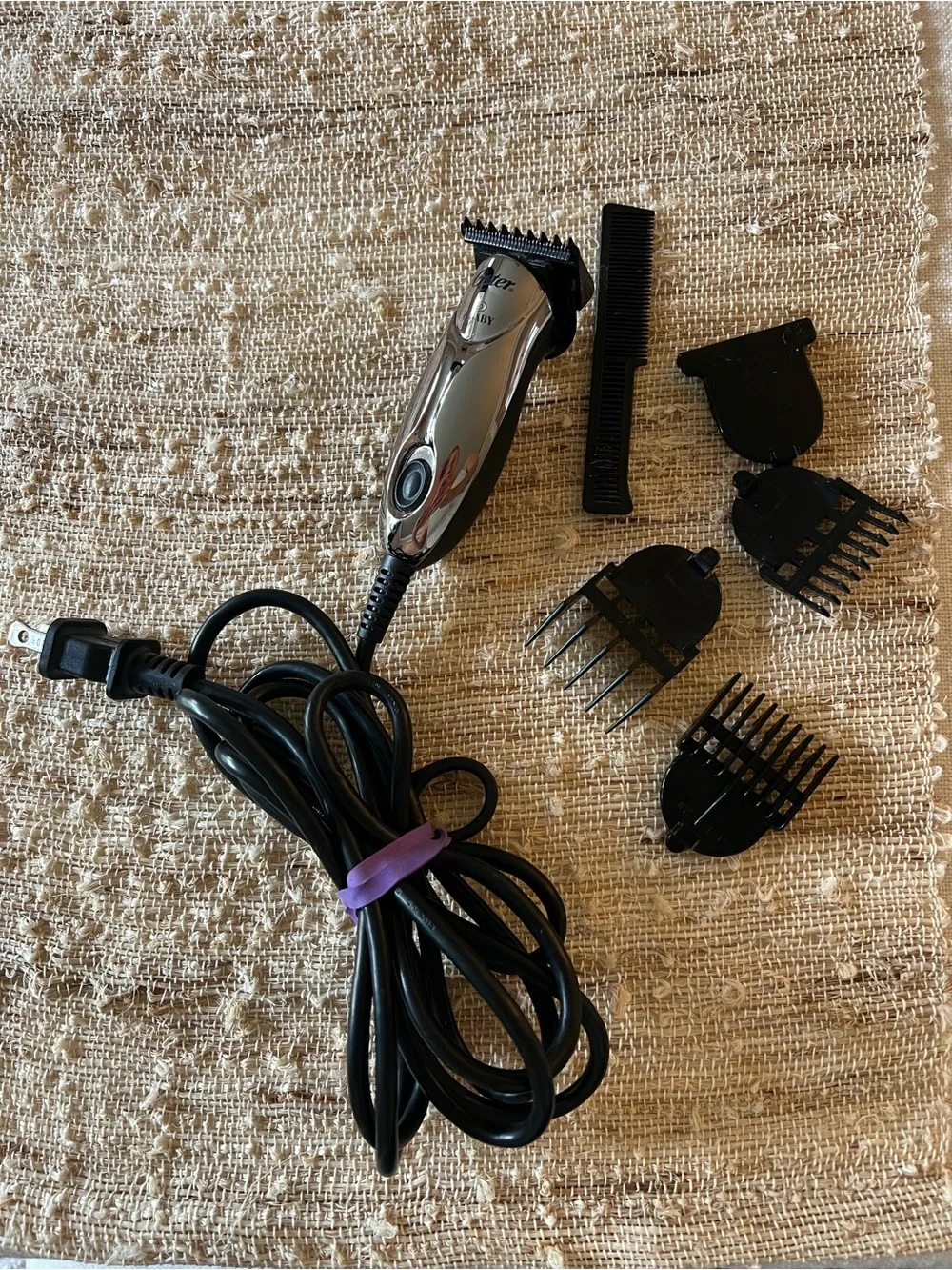 Oster “O Baby” Corded T-Blade Trimmer for Men Grooming - Silver